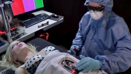 Horny doctor is ready to fuck blonde sex doll Ashley Fires