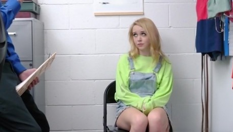 Amateur shop lifter has to deal with a big dick for her freedom