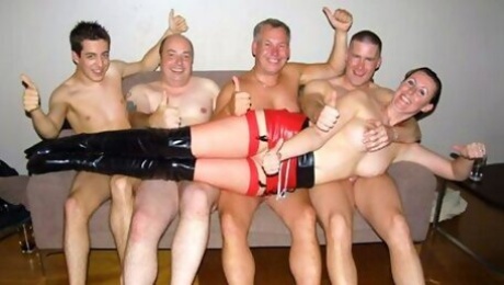 British Gangbang with Lara Latex