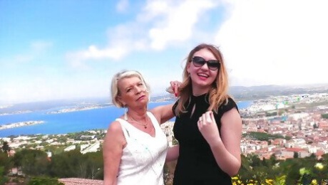 Eva, Sexy Granny, Shares a Dick with Young Lyna